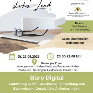 Online Kurs  Büro Digital am 23.09.2025