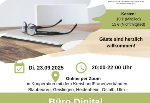 Online Kurs  Büro Digital am 23.09.2025