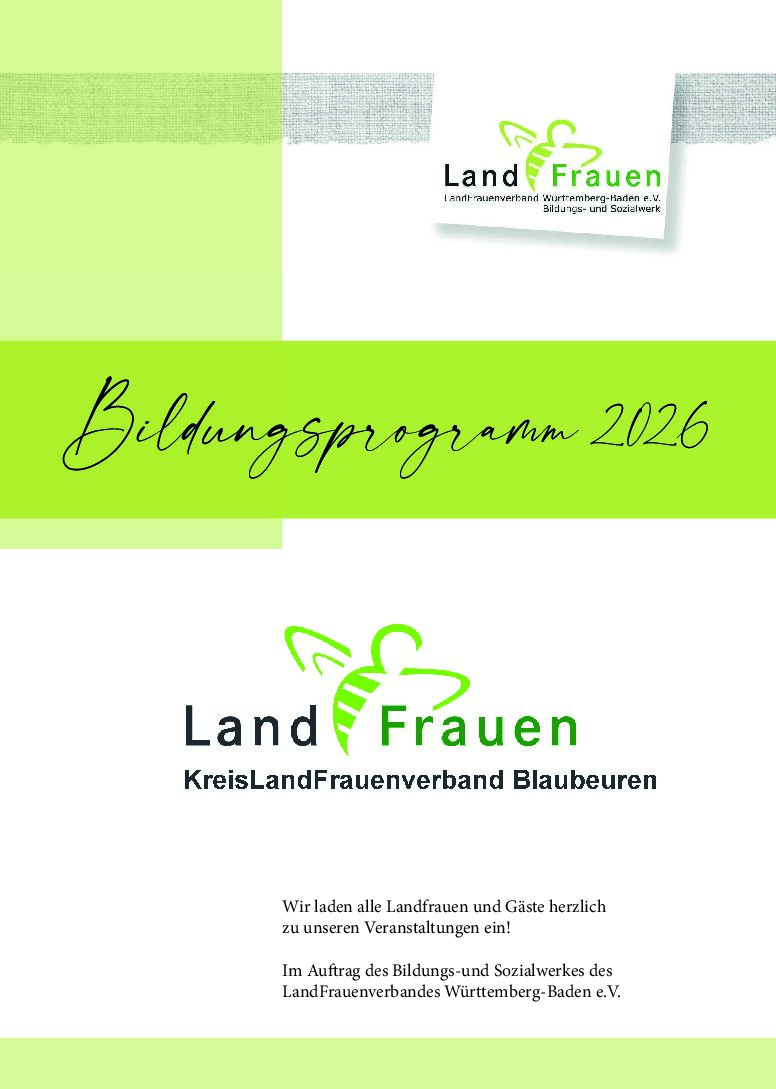 Das neue Bildungsprogramm vom KreisLandFrauenverband Blaubeuren für 2026 ist da